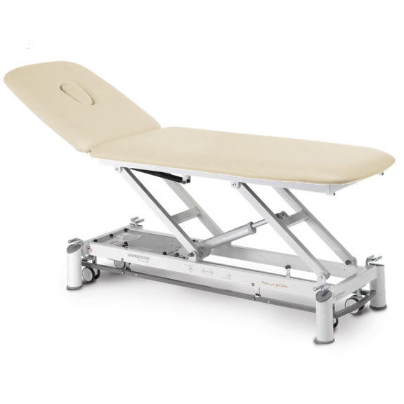Tavolo elettrico a 2 piani Picasso club, schienale proclive declive (Telaio Bianco, Cornice di controllo, Tex Sisal)-Leggi tutto