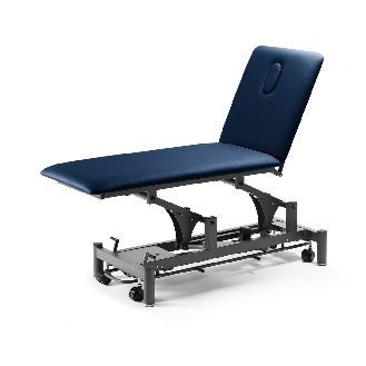 Table électrique 2 plans Pluton dossier proclive/déclive (Navy Blue, Châssis Gris)-Lire la description