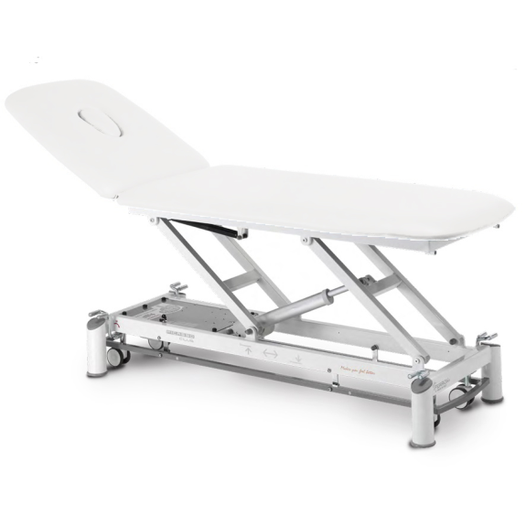 Tavolo elettrico a 2 piani Picasso club, schienale proclive declive (Telaio Bianco, Base, Tex White)-Leggi tutto