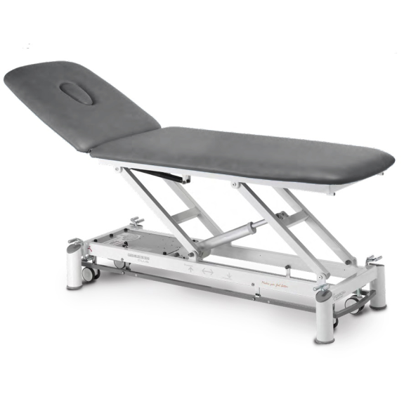 Tavolo elettrico a 2 piani Picasso club, schienale proclive declive (Telaio Bianco, Base, Tex Carbon)-Leggi tutto