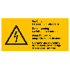 Warn-Kombischild ACHTUNG! Vor Öffnen Netzspannung, RoHS konform, 4-spr., Folie, 74x37mm