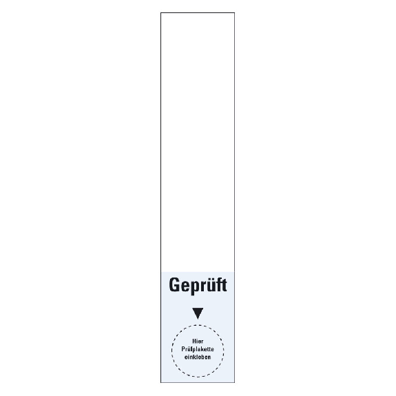 Kabelgrundplakette Geprüft, Folie, selbstklebend, 20x100mm, 64/Heft-Beschreibung lesen