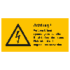Warn-Kombischild Achtung! Vor dem Öffnen..., RoHS konform, Folie, 52x26mm, 10/Bogen, ASR A1.3, DIN EN ISO 7010 W012