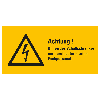 Warn-Kombischild Achtung! Öffnen des..., RoHS konform, Folie, 52x26mm, 10/Bogen, ASR A1.3, DIN EN ISO 7010 W012