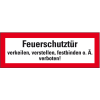 Feuerwehrschild Feuerschutztür verkeilen..., doppelseitig, Folie, 210x74mm, DIN 4066