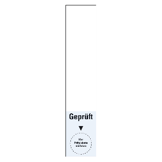 Kabelgrundplakette Geprüft, Folie, selbstklebend, 20x100mm, 8/Bogen-Beschreibung lesen
