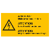 Warnschild ACHTUNG! Nicht unter Last schalt.,3-spr.,Folie,selbstklebend,52x105mm