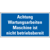 Maschinen-Hinweisschild Achtung Wartungsarb.!..., blau/weiß, Magnetfolie, 300x150mm