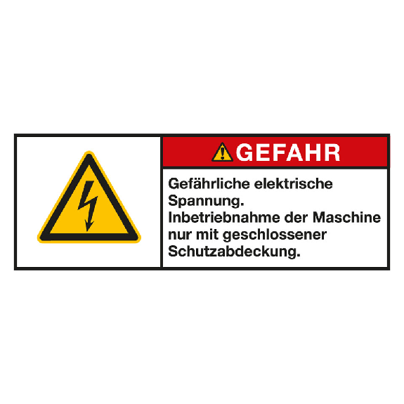 Produktsicherheitsschild Gefahr Gefährliche Elektronisch, RoHS konform, Folie, 100x35mm, ISO 3864-2-Beschreibung lesen