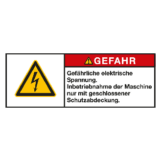 Produktsicherheitsschild Gefahr Gefährliche Elektronisch, RoHS konform, Folie, 100x35mm, ISO 3864-2-Beschreibung lesen