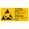 Warnschild Handhabungsvorschriften..., Folie, selbstklebend, 26x52mm, 500/Rolle