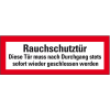 Feuerwehrzeichen Rauchschutztür Diese Tür muss nach Durchgang..., Folie, 210x74mm, DIN 4066