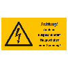 Warn-Kombischild Achtung! Auch bei ausgesch..., RoHS konform, Folie, 52x26mm, 10/BOG