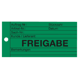 Anhänger Freigabe, grün, Karton, 66x140mm, 100/VE-Beschreibung lesen