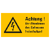 Kombi-Warnschild Achtung! Vor Abnehmen des..., Folie, selbstklebend, 37x74mm