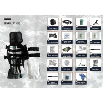 IFAK P Kit de Premiers Secours Individuel - Couleur Noire, Système Molle-Lire la description