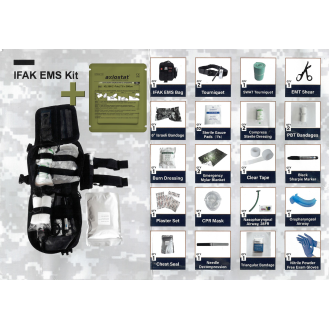 IFAK EMS Kit de Premiers Secours Individuel - Couleur Noire, Système Molle-Lire la description