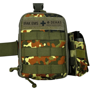 IFAK EMS Kit de Premiers Secours Individuel - Camouflage 5 Couleurs, Système Molle-Lire la description