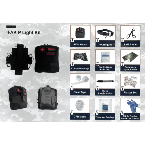 IFAK P Light Kit de Premiers Secours Individuel - Camouflage 5 Couleurs, Système Molle IFAK P Light Kit de Premiers Secours Individuel - Camouflage 5 Couleurs, Système Molle-Lire la description