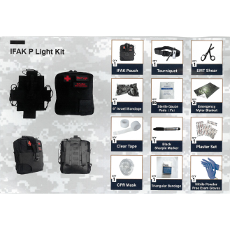 IFAK P Light Kit de Premiers Secours Individuel - Couleur Noire, Système Molle-Lire la description