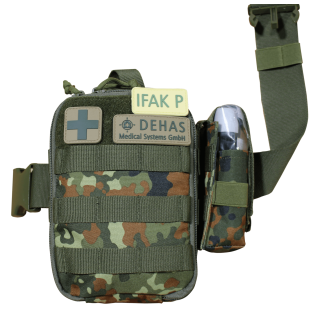L'IFAK P Kit de Premiers Secours Individuel - Camouflage 5 Couleurs, Système Molle-Lire la description