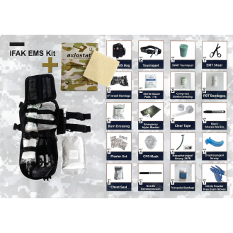 IFAK EMS Kit de Premiers Secours Individuel - Couleur Noire, Système Molle-Lire la description