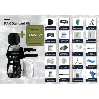 IFAK Standard Kit de Premiers Secours Individuel - Couleur Noire, Système Molle-Lire la description