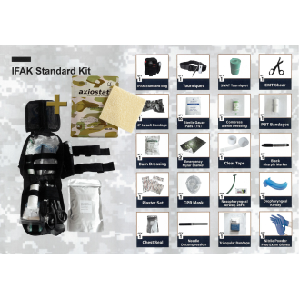 IFAK Standard Kit de Premiers Secours Individuel - Couleur Noire, Système Molle-Lire la description