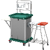 Carrello biancheria con ante con serratura
