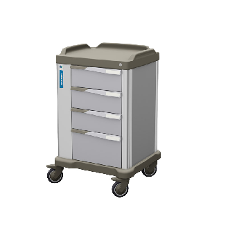 Carrello terapia con 4 cassetti e accessori-Leggi tutto