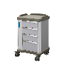 Carrello terapia con 4 cassetti e accessori