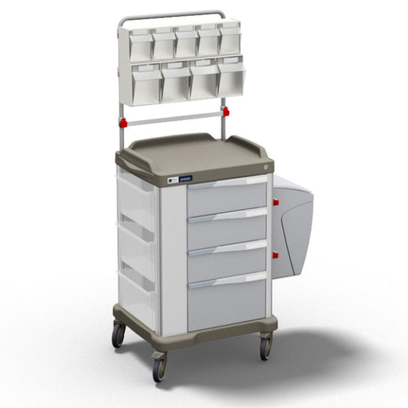 Carrello Terapia Presto Medium 4 Cassetti e Sopralzo Accessoriato-Leggi tutto