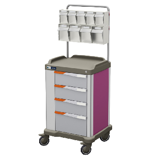 Carrello terapia con 4 cassetti e accessori-Leggi tutto