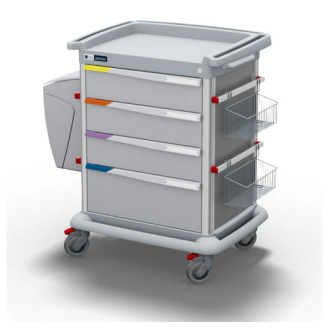 Carrello terapia 4 cassetti con ruote gemellari-Leggi tutto