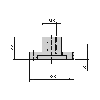 Accouplement pour tige de vérin M8, flottant, en inox 304L