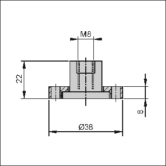 Accouplement pour tige de vérin M8, flottant, en inox 304L-Lire la description