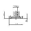 Accouplement pour tige de vérin M20x1,5, flottant, en inox 304L