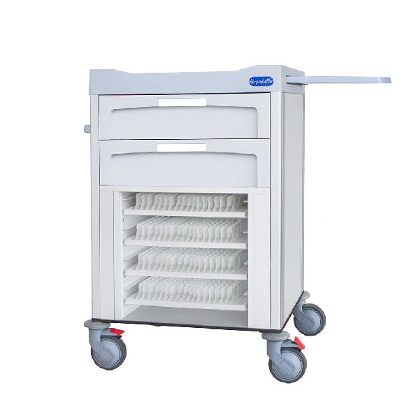 Bandeja de distribución diaria de medicamentos con 19 dispensadores. Dimensión bandeja: 440 x 340 mm Dimensión de dispensador individual:
222 x 68 x 15 mm Dimensión compartimento: 43 x 25 x 15 mm-Leer más