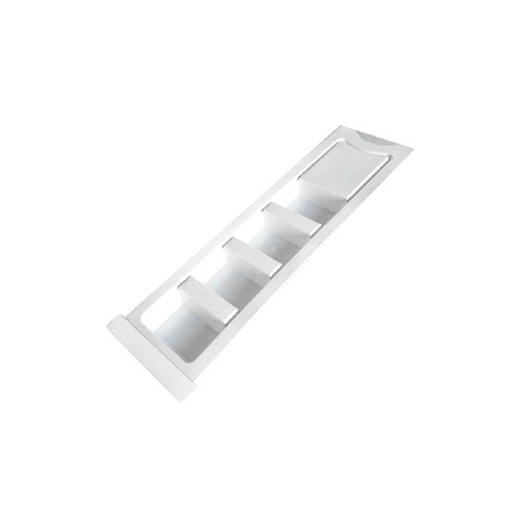 Bandeja de distribución diaria de medicamentos con 19 dispensadores. Dimensión bandeja: 440 x 340 mm Dimensión de dispensador individual:
222 x 68 x 15 mm Dimensión compartimento: 43 x 25 x 15 mm-Leer más