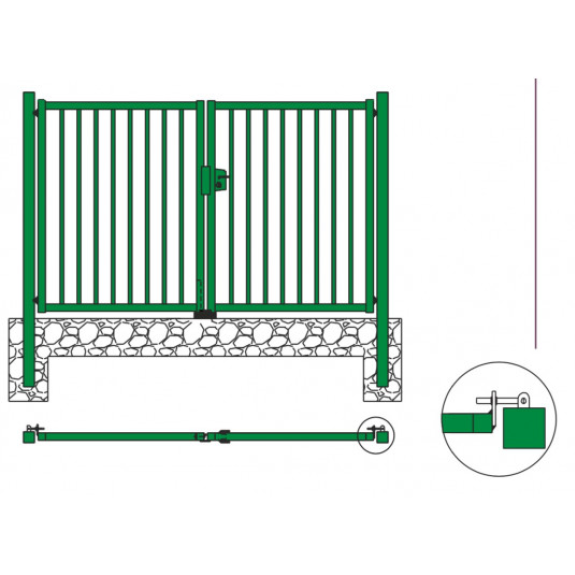 Portail Battant BARROS 54 Industriel Galvanisé Plastifié L5m X H2m Portail Battant BARROS 54 Industriel Galvanisé Plastifié L5m X H2m-Lire la description