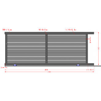 Portail Aluminium Coulissant RAL7016 L4mxH1,60m TOKYO-Lire la description