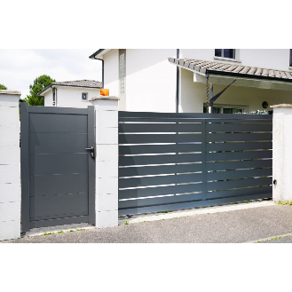 Portail Aluminium Coulissant RAL7016 L4mxH1,60m TOKYO-Lire la description
