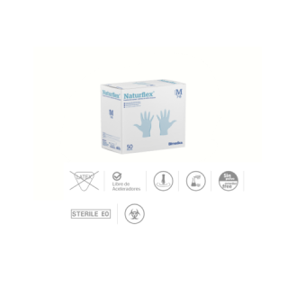 GUANTE EXAMEN NATURFLEX ESTERIL NITRILO SIN POLVO TALLA S- CAJA DE 50 PARES-Lire la description