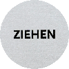 Türschild 'Ziehen' Ø 60mm Vollaluminium silber eloxiert
