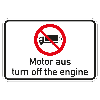 Hinweisschild Motor aus, deutsch/englisch, Aluminium, 600x400mm