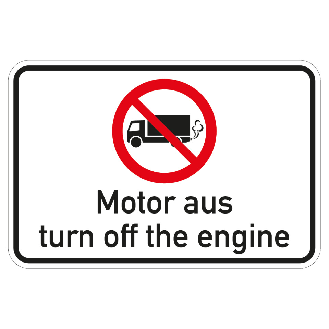 Hinweisschild Motor aus, deutsch/englisch, Aluminium, 600x400mm-Beschreibung lesen