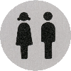 Türschild Piktogramm Damen/Herren-Toiletten, Aluminium, Ø 60mm