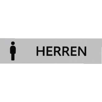 Kombi-Türschild Herren Toiletten, Pikto/Text, Aluminium, selbstklebend, 160x40mm-Beschreibung lesen
