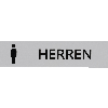 Kombi-Türschild Herren Toiletten, Pikto/Text, Aluminium, selbstklebend, 160x40mm