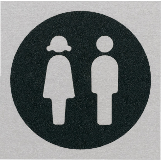 Türschild Piktogramm Damen/Herren-Toiletten, Aluminium, selbstklebend, 80x80mm-Beschreibung lesen